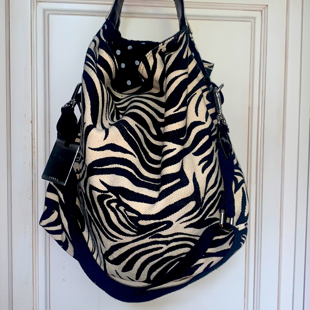 Furla Zebra Print Boho Satchel